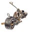 Handmade motorcycle, chopper, cruiser composed of metal parts, b