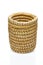 Handmade natural product, round wicker basket, rattan weaving. Eco friendy and sustainable concept. Eco-friendly shopping and