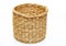 Handmade natural product, round wicker basket, rattan weaving. Eco friendy and sustainable concept. Eco-friendly shopping and