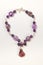 Handmade necklace made from purple bead crystals