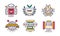 Handmade Needlework Craft Badges and Workshop Emblem Vector Set