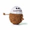 Handmade nice coconut boy sock toy with funny face. Generative AI