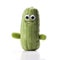 Handmade nice cucumber sock toy with funny face. Generative AI