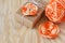 Handmade orange crochet flowers for gift