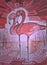 Handmade painting - red flamingos