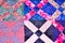 handmade patchwork quilt texture backround