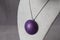 Handmade polymer clay necklace pendant violet dome