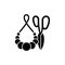 Handmade pom pom jewelry black glyph icon
