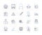 Handmade projects outline icons collection. handmade, project, DIY, crafting, creativity, design, tool vector and