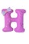 Handmade purple letter H made of felt