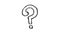 Handmade question mark doodle animation. Pure white background.