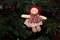Handmade Raggedy Ann Doll Ornament on the Christmas Tree