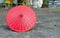 A handmade red, Asian parasol or umbrella