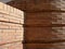 Handmade red brick round wall