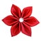 Handmade red fabric flower