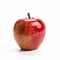 Handmade Red Wooden Apple On White Background