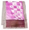 Handmade sewing silk scarf with pink batik pattern