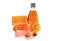 Handmade soap, orange colored shower gel bottle