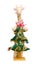 Handmade soft toy isolated New Year tree and giraf