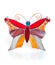 Handmade stained glass butterfly on white