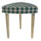Handmade stool in blue, yellow colors with green, blue yellow gr