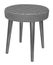 Handmade stool in silvery gray with black and white pattern mate