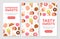 Handmade sweets and tasty desserts mobile app templates set. Cafe, candy or bakery shop landing page, web banner cartoon