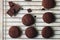 Handmade tasty chocolate cookies with dark chocolate