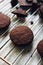 Handmade tasty chocolate cookies with dark chocolate