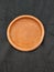 Handmade Traditional Clay or Sand Brown Color Bowl, Pot Lid  on a Black Background