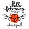 Handmade vector calligraphy and text Hello february