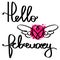 Handmade vector calligraphy and text Hello february