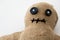 Handmade voodoo doll. Craft and hobby concept. Object on a white background