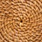 Handmade wicker round basket with close-up pattern