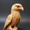 Handmade Wood Carving Of Eagle In Meticulous Focus Stacking Style