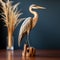 Handmade Wood Carving Of A Heron - Unique And Artistic Sculpture