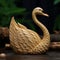 Handmade Wood Carving Of A Serene Swan In Traditional Style