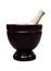 Handmade Wood Mortar with pestle isolated