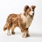 Handmade Wood Shetland Sheepdog Figurine On White Background
