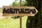 Handmade wooden agriturismo sign