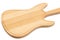 Handmade wooden cuttingboard guitar shape isolated above white background