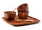 Handmade wooden kitchen dishes