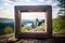 handmade wooden picture frame with a scenic photo