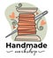 Handmade workshop on needlework and sewing vector