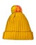 Handmade yellow crocheted cap.