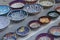 Handpainted turkish ceramic plates for sale, closeup
