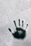 Handprint isolated in snow