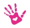 handprint paint color pink