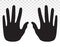 Handprint or palm impression flat icon for apps and websites