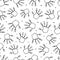 Handprint seamless pattern. Abstract hand print. Repeated background for design prints. Repeating Imprint texture. Black and white